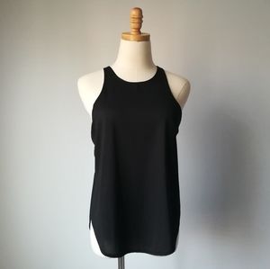 Fabletics split side black tank top